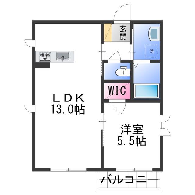 HALUMIERE(1LDK/1階)の間取り写真