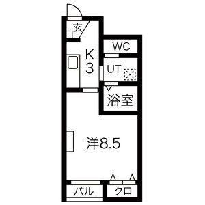ラークシャルマンA棟(1K/1階)の間取り写真
