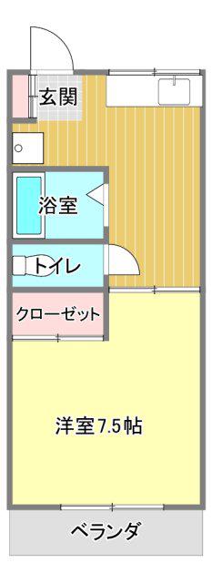エマノンハイツI(1DK/1階)の間取り写真