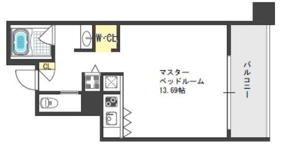 ザ・タワー大阪(ワンルーム/7階)の間取り写真