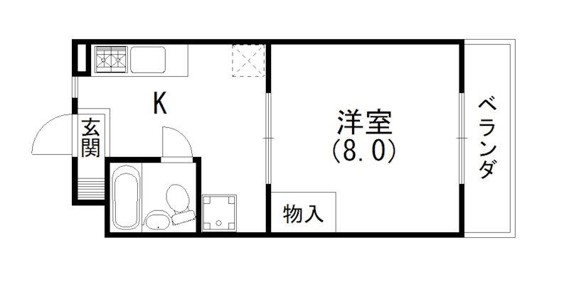 マンションシマノ I(1DK/3階)の間取り写真