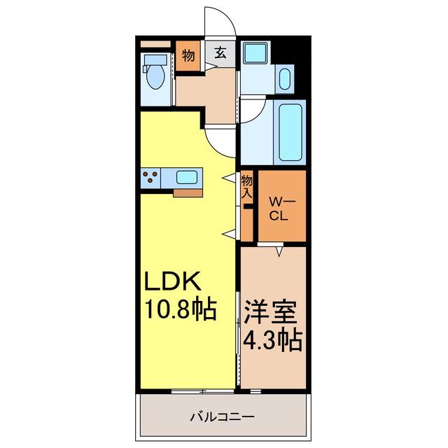 エクリプス(1LDK/1階)の間取り写真