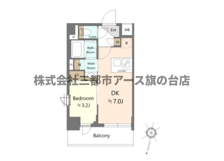 SHOKEN RESIDENCE西馬込(1DK/6階)の間取り写真