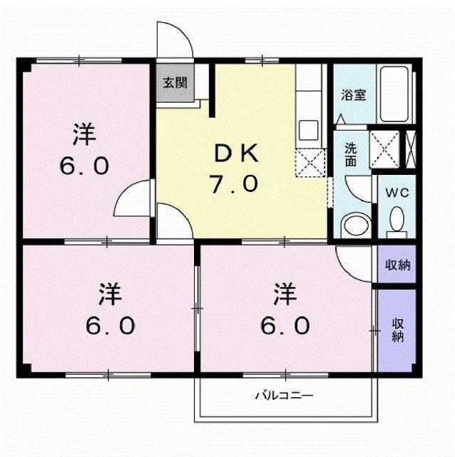 メゾン・ラ・ボヌールIII(3DK/1階)の間取り写真