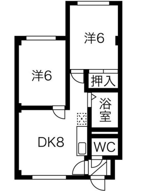OMレジデンス栄町(2DK/4階)の間取り写真