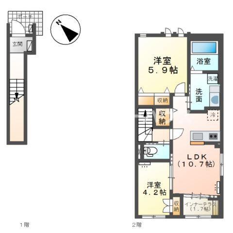 コンフォール(2LDK/2階)の間取り写真