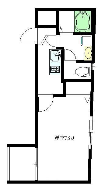 シルクハウス(1K/1階)の間取り写真