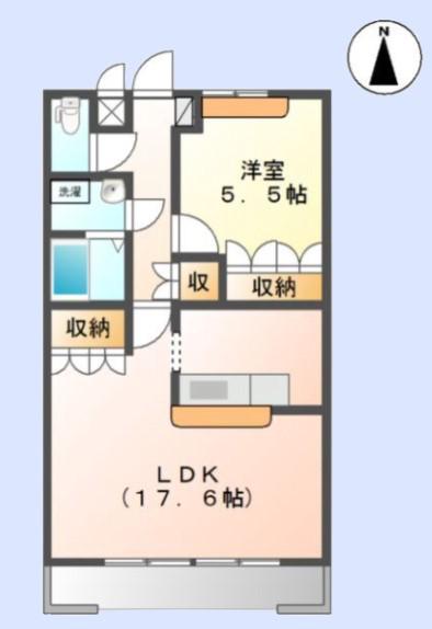 サウンドスケープ(1LDK/1階)の間取り写真
