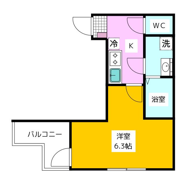 AXISEL SEISHIN(1K/1階)の間取り写真