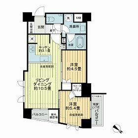 ザ・ライオンズ池袋(2LDK/4階)の間取り写真