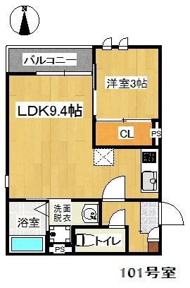 GRANDTIC SYM春町(1LDK/1階)の間取り写真