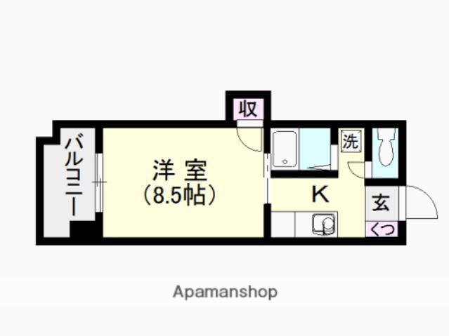 スタシオン西田(1K/6階)の間取り写真