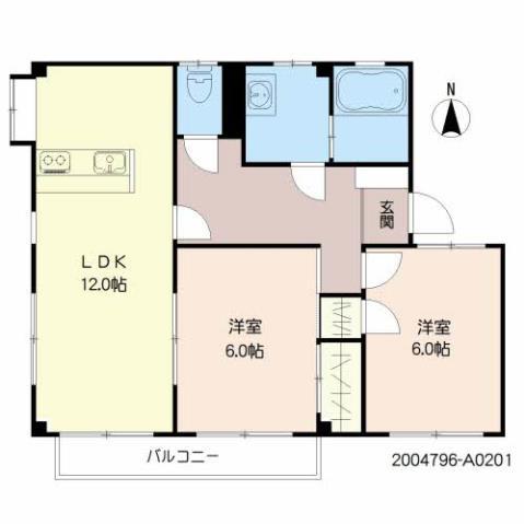 エステート協和(2LDK/2階)の間取り写真