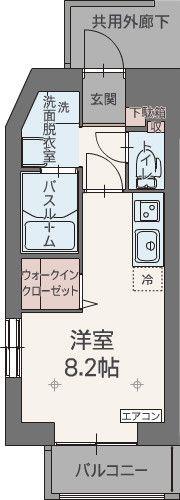 フローライト(ワンルーム/3階)の間取り写真