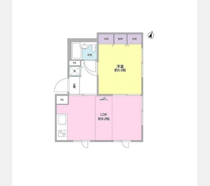 ヴィラすくも(1LDK/1階)の間取り写真
