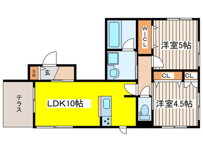 カーサ ルシェロII(2LDK/1階)の間取り写真