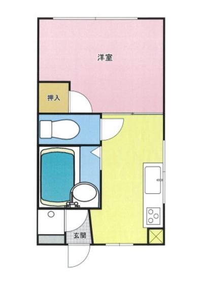 上田ビル(1DK/2階)の間取り写真