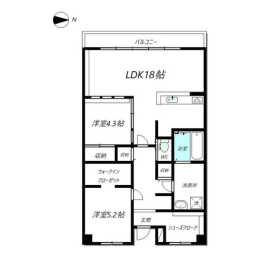 MAC根塚コート(2LDK/3階)の間取り写真