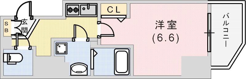 プレサンス神戸元町ミューズ(1K/7階)の間取り写真