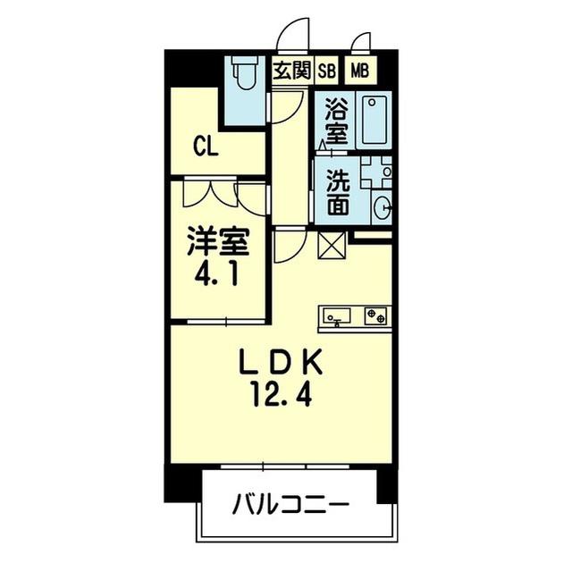 BEAU RIVAGE白山(1LDK/7階)の間取り写真