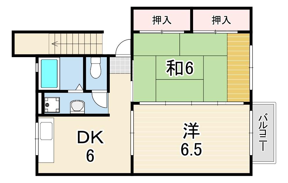 シティハイム本山(2DK/2階)の間取り写真