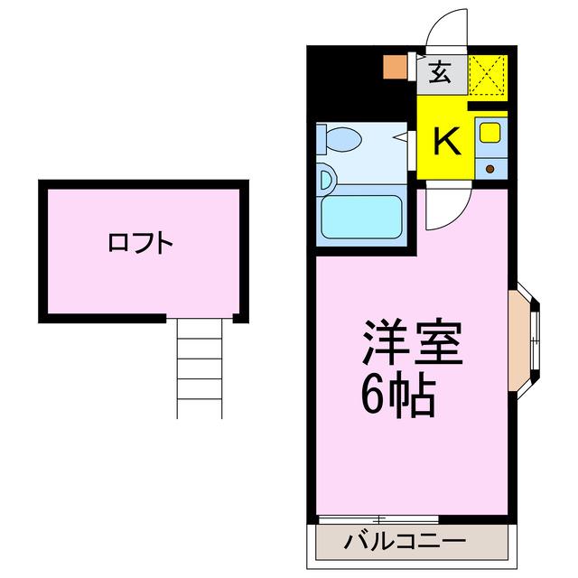シティパレス羽生6(1K/2階)の間取り写真