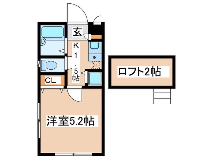 カサ・デ・アンジェラ町田(1K/3階)の間取り写真