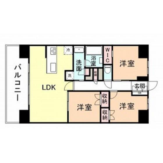 レーベン富山神通本町 ONE TOWER(3LDK/6階)の間取り写真