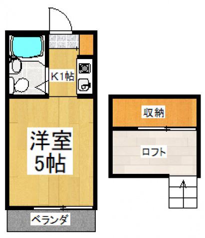 メゾン・ド・小平(1K/2階)の間取り写真
