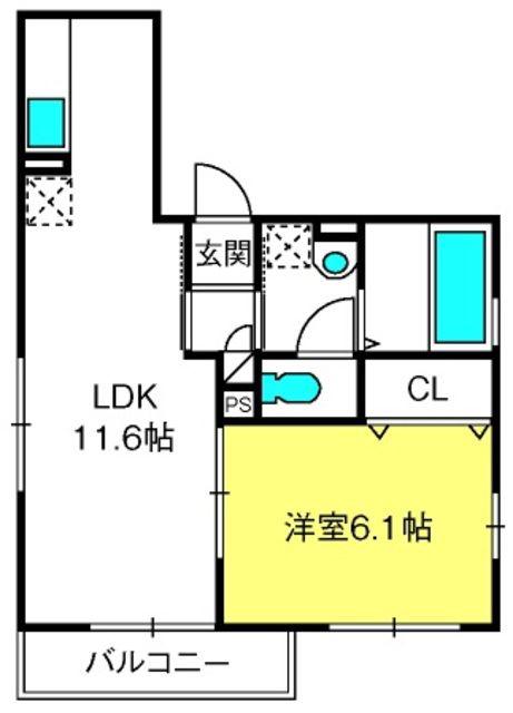 クラルテ(1LDK/3階)の間取り写真