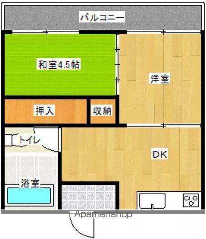 ベルヴィーユ大淀(2DK/4階)の間取り写真
