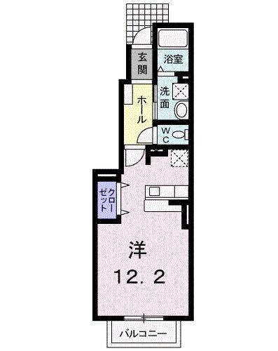 クラール(ワンルーム/1階)の間取り写真