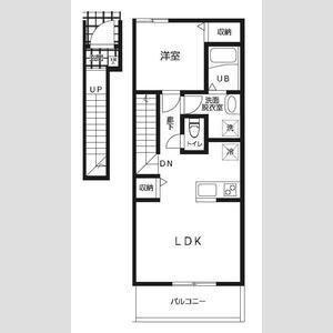 リーブルファイン稲永II(1LDK/1階)の間取り写真
