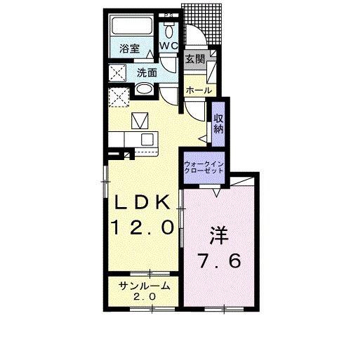 M.D.パレス VII(1LDK/1階)の間取り写真