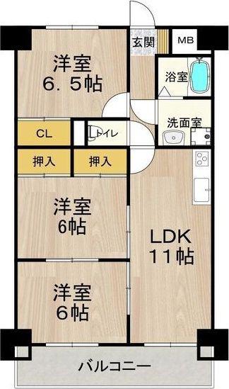 グレースマンション藤(3LDK/4階)の間取り写真