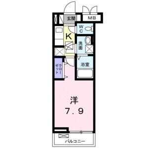アヴァンティ(1K/1階)の間取り写真