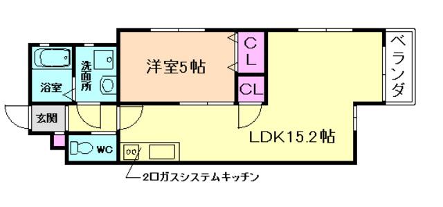 WINDBELL栄本町(1LDK/3階)の間取り写真