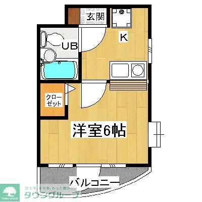 ライフパル(1K/2階)の間取り写真