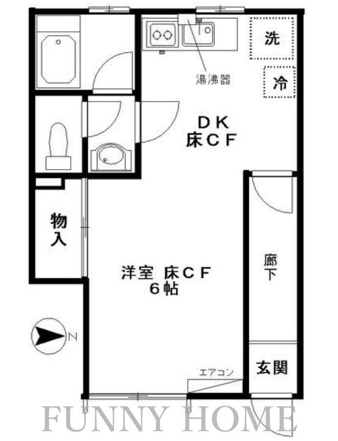 ライト池尻(ワンルーム/1階)の間取り写真