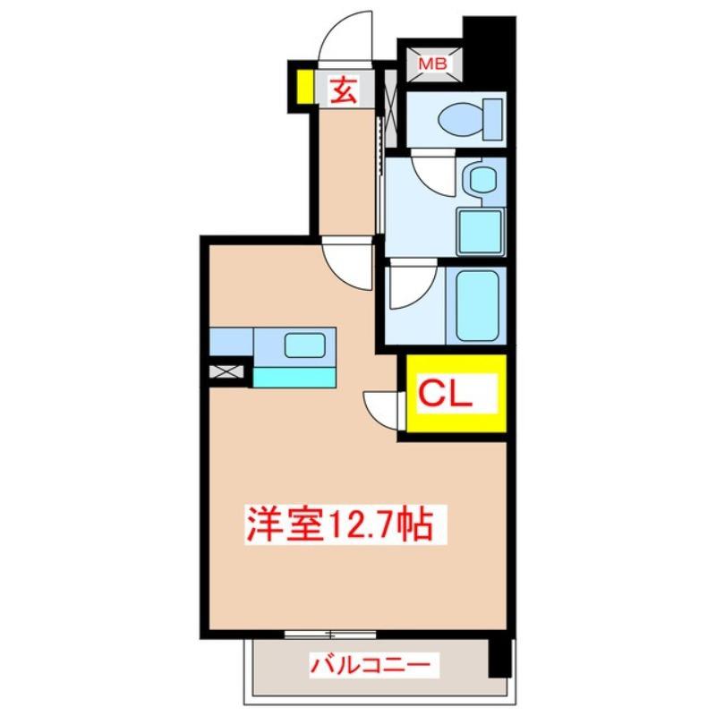 レジデンス Y&K(ワンルーム/3階)の間取り写真
