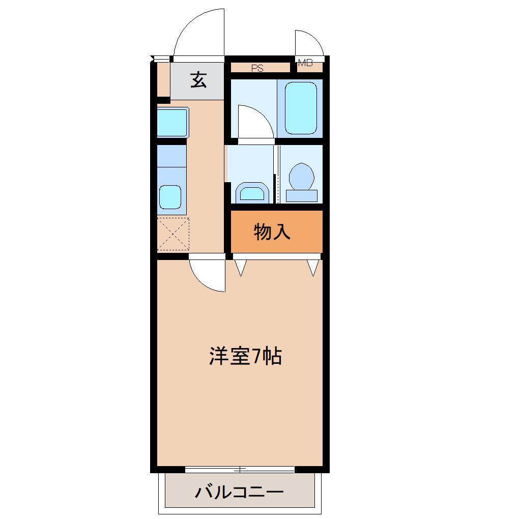 αNEXT東金第10(1K/2階)の間取り写真