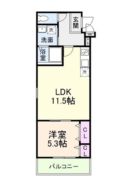 プライムメゾン・ルナ(1LDK/3階)の間取り写真