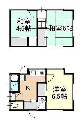 矢坂本町貸物件(3K/1階)の間取り写真