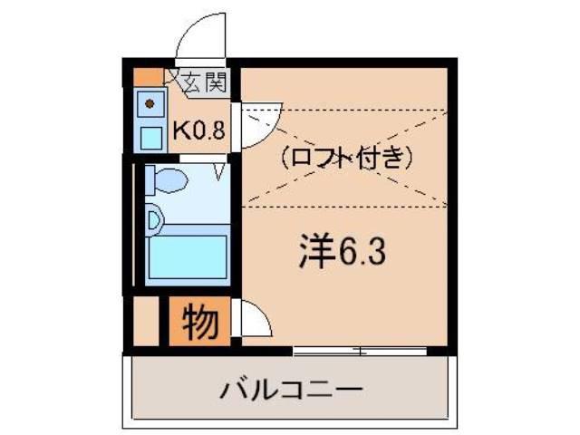 福島第3マンション(1K/2階)の間取り写真