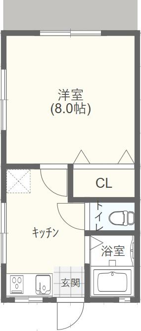 グリーンヒル3(1K/1階)の間取り写真