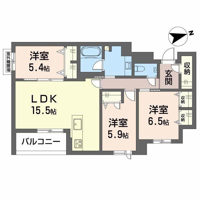 WISTAR HILLS ATSUTA(3LDK/3階)の間取り写真