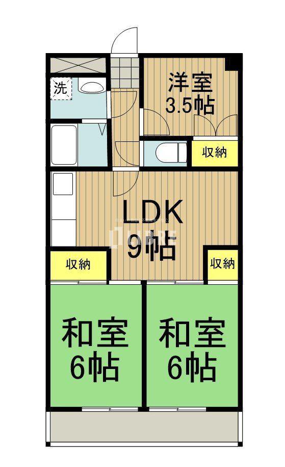 サンコート椙田(3DK/4階)の間取り写真