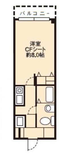 ドミール桜川(1K/8階)の間取り写真