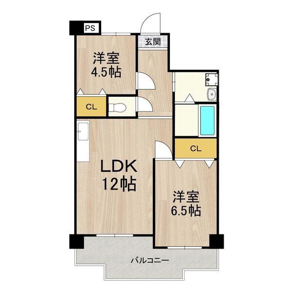 友井グレイス(2LDK/4階)の間取り写真