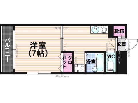 リファインドYM(1DK/2階)の間取り写真
